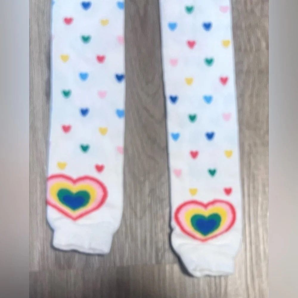 Kids Hanna Anderson Colorful Heart Patterned Leggings Size 5-7 Girls